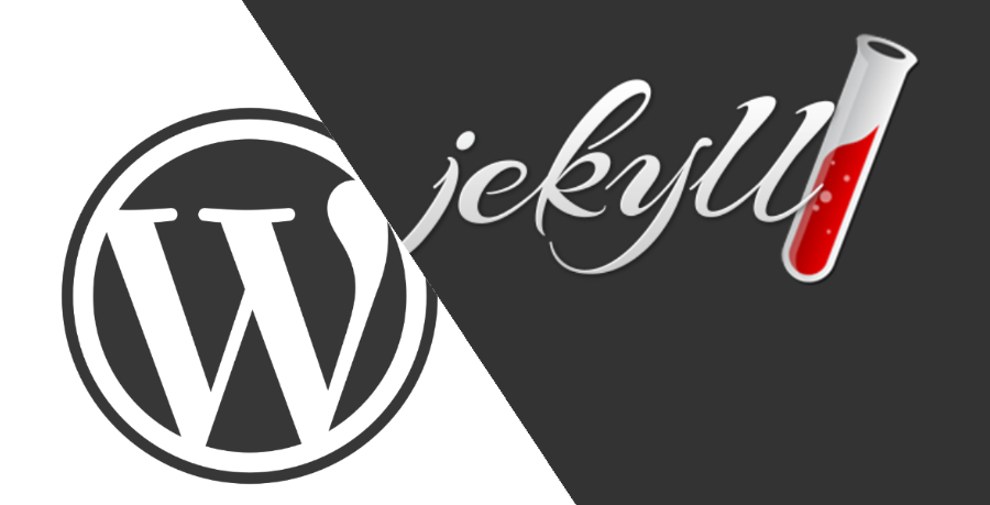 Wordpress versus Jekyll logos
